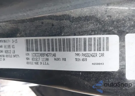 2015 Chrysler 200 Limited z USA, uszkodzony, nr VIN 1C3CCCAB9FN677148